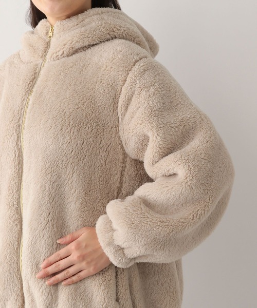 GLOBAL WORK Smile Seed Store（グローバルワーク スマイルシードストア）の「ファーボアパーカーブルゾン/135207（ブルゾン・レディース・ベージュ/モカ/ブラック・X-LARGE/LARGE/MEDIUM/SMALL）」の21枚目の写真