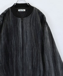 X^(IVX^)stripe shaggy knit blouson/XgCv VM[jbg u](u])