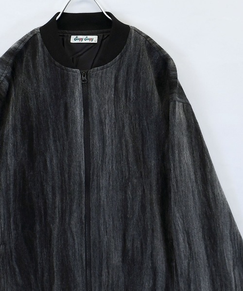 【セール】stripe shaggy knit blouson/ストライプ シャギーニット ブルゾン（ブルゾン）｜おしゃれスタ（オシャレスタ）