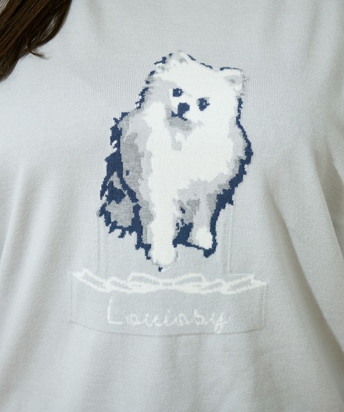 Louiosy（ルオシー）の「【大きいサイズ】キャットドッグ ジャガードオーバーニット（ニット/セーター・レディース・サックスブルー/アイボリー/レッド・4L/X-LARGE/3L）」の14枚目の写真