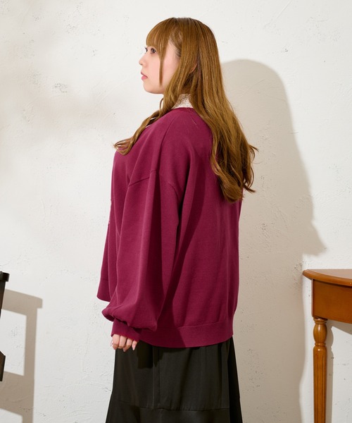 Louiosy（ルオシー）の「【大きいサイズ】キャットドッグ ジャガードオーバーニット（ニット/セーター・レディース・サックスブルー/アイボリー/レッド・4L/X-LARGE/3L）」の20枚目の写真