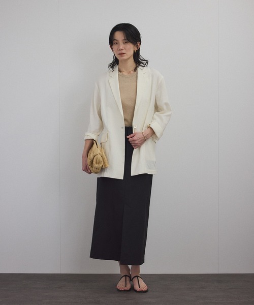 SALON adam et rope'（サロン アダム エ ロペ）の「ハイウエストナロースタイルアップスカート（スカート・レディース・ネイビー/ベージュ/ブラック/グレー・S/M）」の22枚目の写真