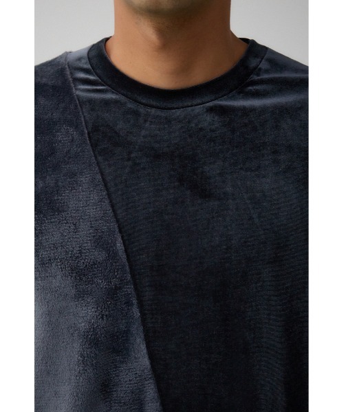 AZUL by moussy（アズールバイマウジー）の「ファーパイルベロアドッキングトップス（Tシャツ/カットソー・メンズ・ブラック/ブルー系その他3/オフホワイト/ブラック系その他/グレー・FREE）」の12枚目の写真
