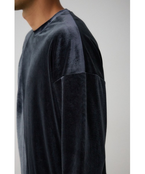 AZUL by moussy（アズールバイマウジー）の「ファーパイルベロアドッキングトップス（Tシャツ/カットソー・メンズ・ブラック/ブルー系その他3/オフホワイト/ブラック系その他/グレー・FREE）」の13枚目の写真