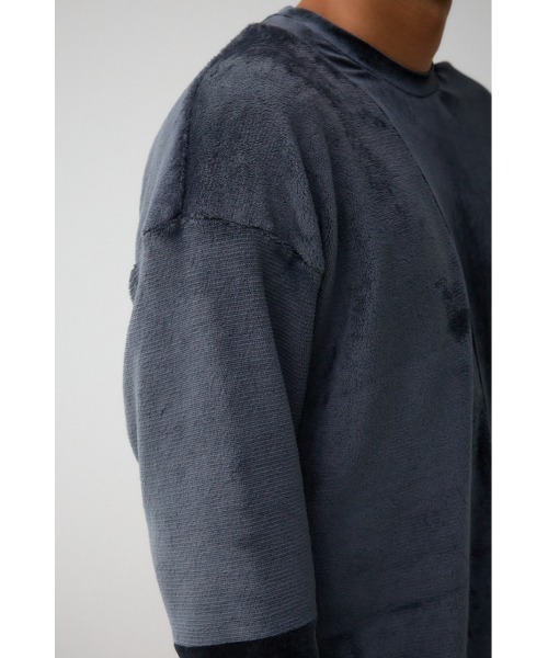 AZUL by moussy（アズールバイマウジー）の「ファーパイルベロアドッキングトップス（Tシャツ/カットソー・メンズ・ブラック/ブルー系その他3/オフホワイト/ブラック系その他/グレー・FREE）」の14枚目の写真