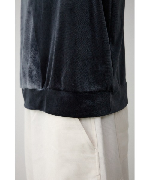 AZUL by moussy（アズールバイマウジー）の「ファーパイルベロアドッキングトップス（Tシャツ/カットソー・メンズ・ブラック/ブルー系その他3/オフホワイト/ブラック系その他/グレー・FREE）」の16枚目の写真