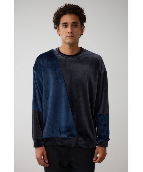 AZUL by moussy（アズールバイマウジー）の「ファーパイルベロアドッキングトップス（Tシャツ/カットソー・メンズ・ブラック/ブルー系その他3/オフホワイト/ブラック系その他/グレー・FREE）」の21枚目の写真