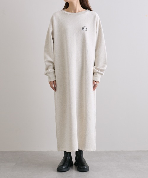 PUAL CE CIN（ピュアルセシン）の「裏起毛スウェットワンピース（ワンピース・レディース・オートミール/チャコールグレー・FREE）」の11枚目の写真