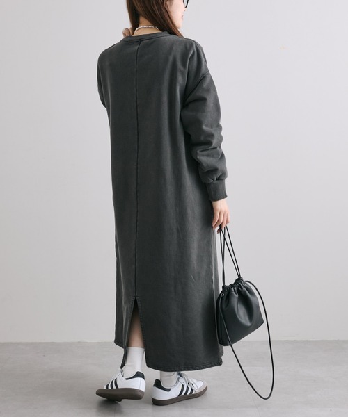 PUAL CE CIN（ピュアルセシン）の「裏起毛スウェットワンピース（ワンピース・レディース・オートミール/チャコールグレー・FREE）」の9枚目の写真