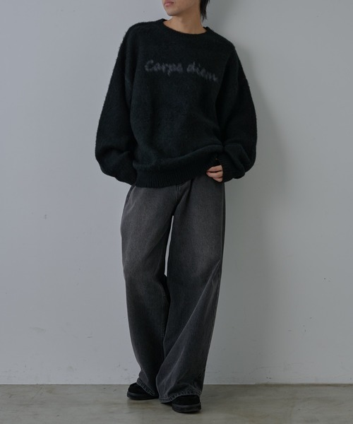 COLONY 2139（コロニートゥーワンスリーナイン）の「モヘアライクハンドライティングニット（ニット/セーター・メンズ・ブラック/グレー・MEDIUM/LARGE）」の12枚目の写真