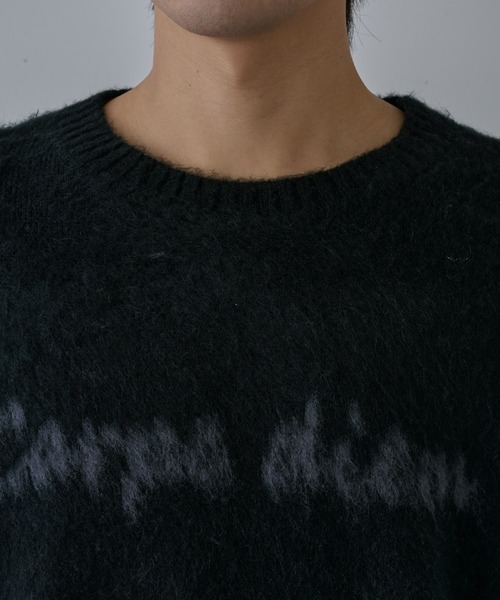 COLONY 2139（コロニートゥーワンスリーナイン）の「モヘアライクハンドライティングニット（ニット/セーター・メンズ・ブラック/グレー・MEDIUM/LARGE）」の16枚目の写真