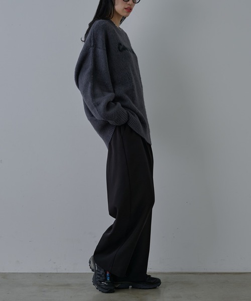 COLONY 2139（コロニートゥーワンスリーナイン）の「モヘアライクハンドライティングニット（ニット/セーター・メンズ・ブラック/グレー・MEDIUM/LARGE）」の4枚目の写真