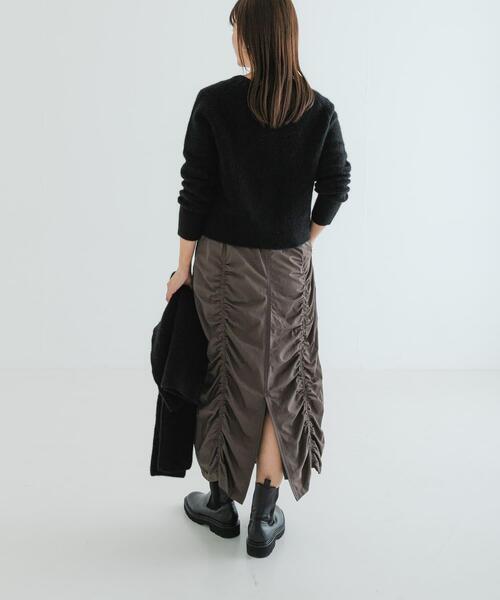 URBAN RESEARCH(アーバンリサーチ)の「シャーリングギャザースカート(スカート・レディース・チャコールグレー/ブラック・FREE)」の7枚目の写真