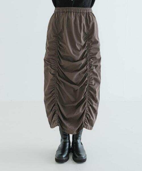 URBAN RESEARCH(アーバンリサーチ)の「シャーリングギャザースカート(スカート・レディース・チャコールグレー/ブラック・FREE)」の10枚目の写真