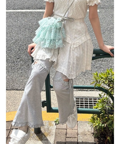 メリージェニーのフレアレーススカート【再値下げ】 merry jenny（メリージェニー）の「レースフレアミニスカート