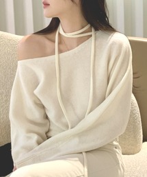 オフショルダー」に該当するトップス（ホワイト/白色系）ファッション