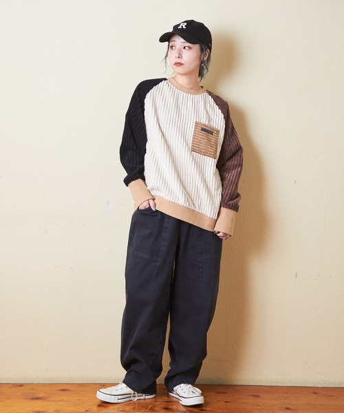 CUBE SUGAR（キューブシュガー）の「ストレッチデニム裏起毛バルーンパンツ（デニムパンツ・レディース・ブラック/インディゴブルー/マルチ/ワンウォッシュ・M）」の6枚目の写真