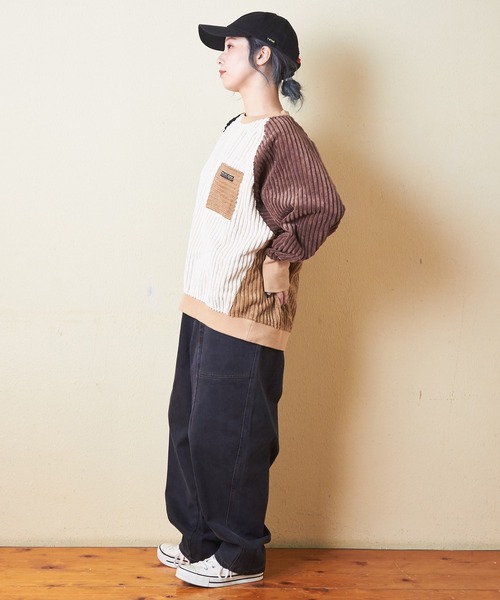 CUBE SUGAR（キューブシュガー）の「ストレッチデニム裏起毛バルーンパンツ（デニムパンツ・レディース・ブラック/インディゴブルー/マルチ/ワンウォッシュ・M）」の7枚目の写真