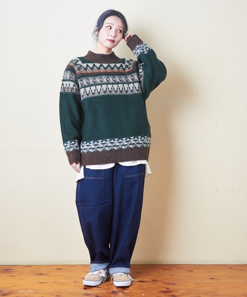 CUBE SUGAR（キューブシュガー）の「ストレッチデニム裏起毛バルーンパンツ（デニムパンツ・レディース・ブラック/インディゴブルー/マルチ/ワンウォッシュ・M）」の10枚目の写真