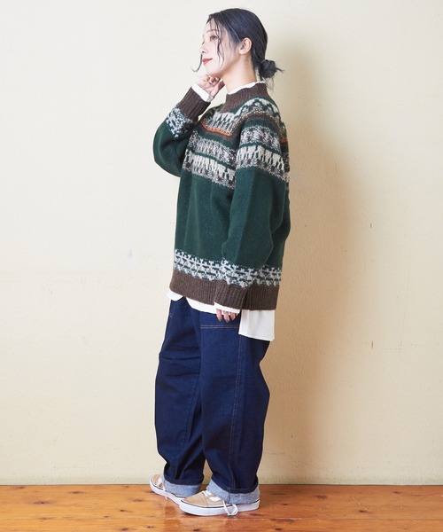 CUBE SUGAR（キューブシュガー）の「ストレッチデニム裏起毛バルーンパンツ（デニムパンツ・レディース・ブラック/インディゴブルー/マルチ/ワンウォッシュ・M）」の11枚目の写真