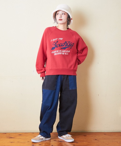 CUBE SUGAR（キューブシュガー）の「ストレッチデニム裏起毛バルーンパンツ（デニムパンツ・レディース・ブラック/インディゴブルー/マルチ/ワンウォッシュ・M）」の19枚目の写真