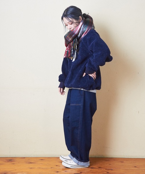 CUBE SUGAR（キューブシュガー）の「ストレッチデニム裏起毛バルーンパンツ（デニムパンツ・レディース・ブラック/インディゴブルー/マルチ/ワンウォッシュ・M）」の9枚目の写真