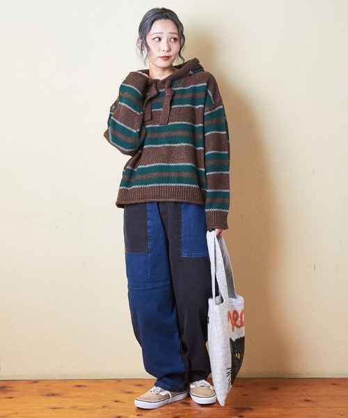 CUBE SUGAR（キューブシュガー）の「ストレッチデニム裏起毛バルーンパンツ（デニムパンツ・レディース・ブラック/インディゴブルー/マルチ/ワンウォッシュ・M）」の18枚目の写真