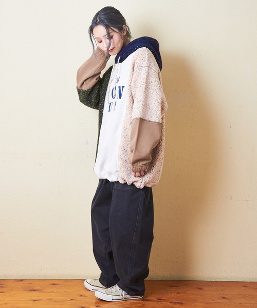 CUBE SUGAR（キューブシュガー）の「ストレッチデニム裏起毛バルーンパンツ（デニムパンツ・レディース・ブラック/インディゴブルー/マルチ/ワンウォッシュ・M）」の5枚目の写真