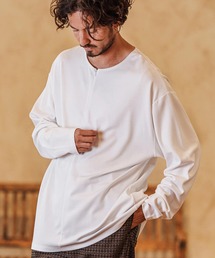 mlt5026- Zip Henley Neck Ponti Cut sew ポンチカットソー