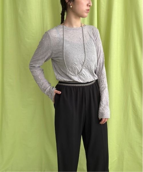 LHELBIE(レルビエ)の「ワッシャーシアートップス(Tシャツ/カットソー・レディース・ネイビー/ライトグレー/グリーン・M)」の10枚目の写真