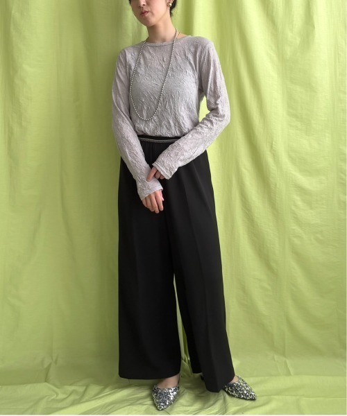 LHELBIE(レルビエ)の「ワッシャーシアートップス(Tシャツ/カットソー・レディース・ネイビー/ライトグレー/グリーン・M)」の13枚目の写真