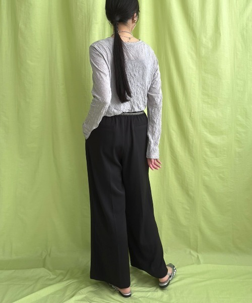 LHELBIE(レルビエ)の「ワッシャーシアートップス(Tシャツ/カットソー・レディース・ネイビー/ライトグレー/グリーン・M)」の14枚目の写真