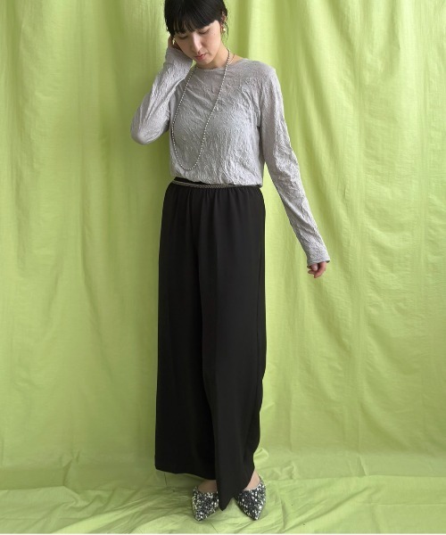 LHELBIE(レルビエ)の「ワッシャーシアートップス(Tシャツ/カットソー・レディース・ネイビー/ライトグレー/グリーン・M)」の17枚目の写真