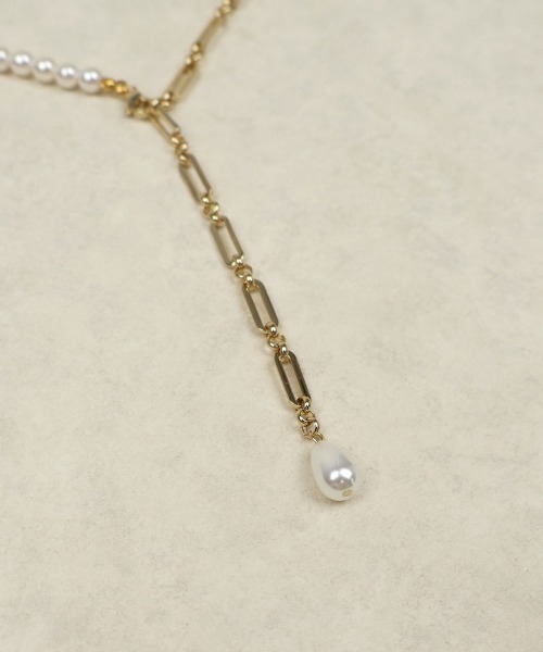 甘さ薫る果実モチーフ♡【CHANEL】ネックレス セール】【金属アレルギー対応】 パール×オーバルチェーン