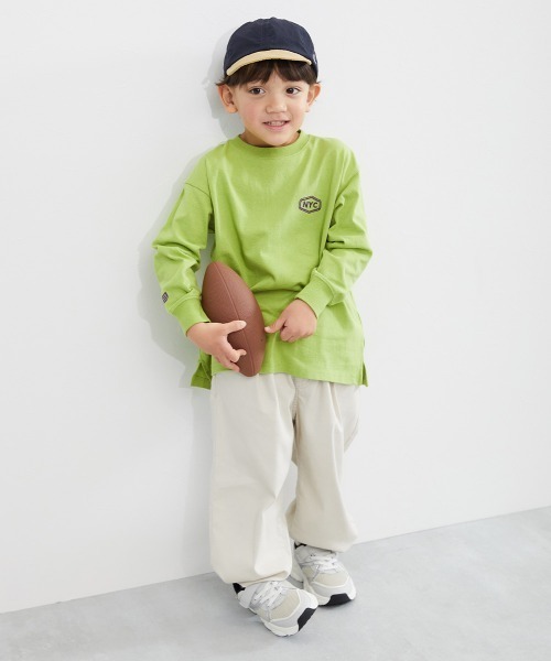 devirock（デビロック）の「綿100% お洗濯してもよれにくい ビッグシルエット袖リブ ワンポイント刺繍 アソート 長袖Tシャツ（Tシャツ/カットソー・キッズ・ブラック系2/ブルー系2/ブルー系/ブラック系/グリーン系/ベージュ系/ブルー系3/ブラック系3/ネイビー系/パープル系/グレー系/ブラック系4/ホワイト系・110cm/100cm/160cm/150cm/140cm/130cm/120cm）」の16枚目の写真