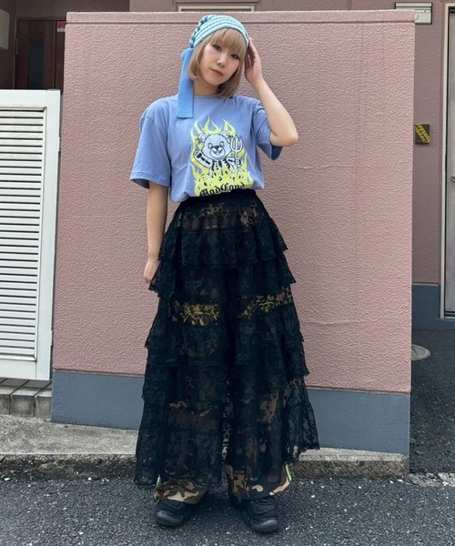 Candy Stripper(キャンディストリッパー)の「HEART TIERED LACY スカート(スカート・レディース・ブラック/ブルー・FREE)」の7枚目の写真