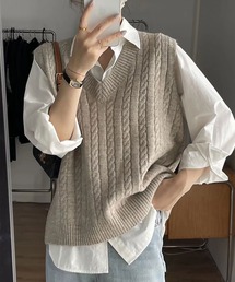 blackdia ocean（ブラックダイヤオーシャン）の「blackdia ocean シンプルＶネックニットベスト（ベスト）」