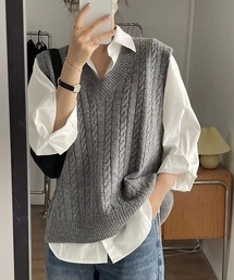 blackdia ocean（ブラックダイヤオーシャン）の「blackdia ocean シンプルＶネックニットベスト（ベスト）」