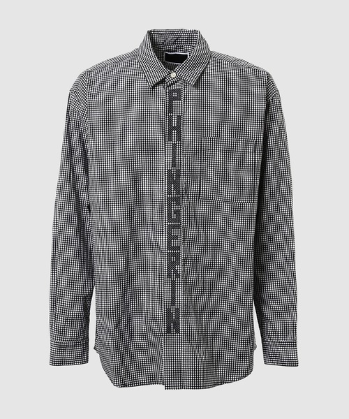 PHINGERIN（フィンガリン）の「STITCH TEXT SHIRT（シャツ/ブラウス・メンズ・ブラック/グリーン・M）」の2枚目の写真