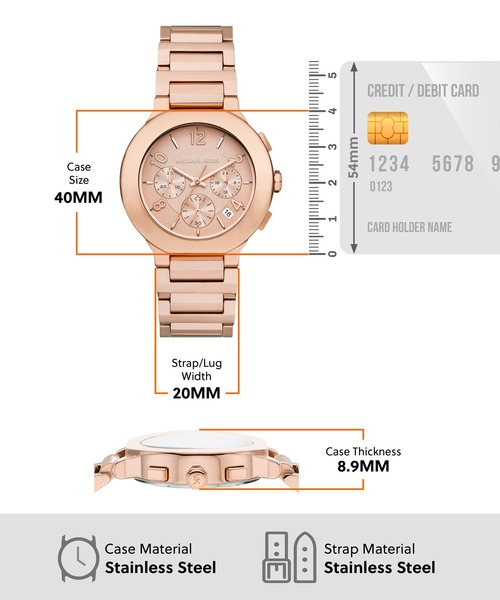 MICHAEL KORS(マイケルコース)の「マイケル・コース 腕時計 レディース アナログ ステンレス MK7521(アナログ腕時計・レディース・ピンクゴールド・FREE)」の7枚目の写真