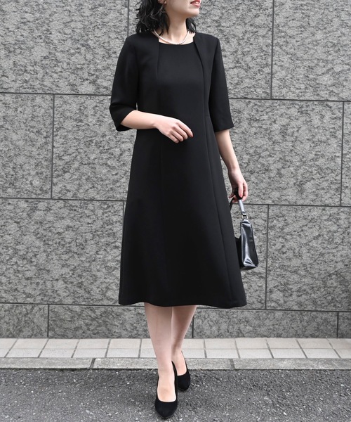 ブラックフォーマル２点スーツセット（ワンピース）【入学式・卒業式・セレモニー・喪服・礼服】