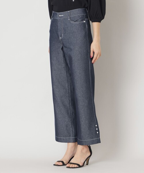 TO BE CHIC(トゥー ビー シック)の「リアクティブデニム ワイドシルエット パンツ(デニムパンツ・レディース・ネイビー・40)」の5枚目の写真