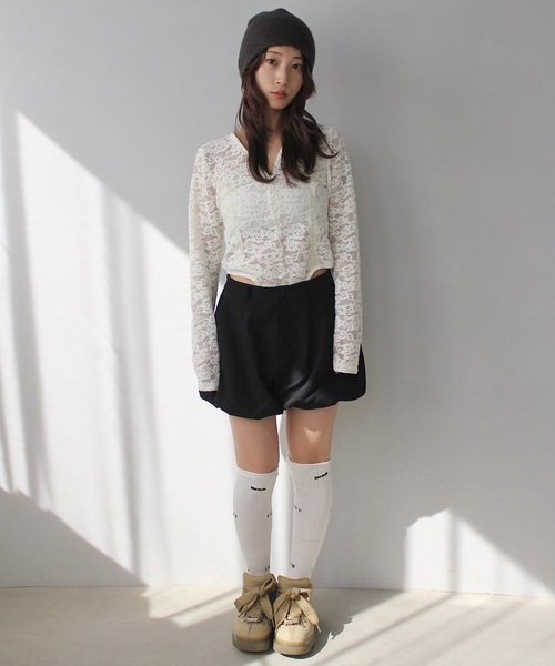 SANSeLF(サンセルフ)の「バルーンショートパンツ【SANSeLF】sanw25s013(その他パンツ・レディース・グレー/ブラック・FREE)」の3枚目の写真