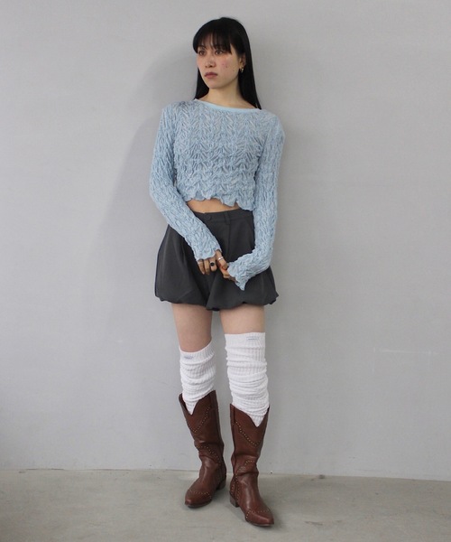 SANSeLF(サンセルフ)の「バルーンショートパンツ【SANSeLF】sanw25s013(その他パンツ・レディース・グレー/ブラック・FREE)」の9枚目の写真