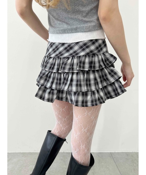PHILLY（フィリー）の「【PHILLY】フリル切替チェックミニスカート（スカート・レディース・ブラック/レッド・FREE）」の17枚目の写真
