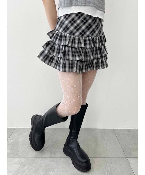PHILLY（フィリー）の「【PHILLY】フリル切替チェックミニスカート（スカート・レディース・ブラック/レッド・FREE）」の15枚目の写真