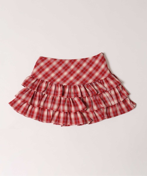 PHILLY（フィリー）の「【PHILLY】フリル切替チェックミニスカート（スカート・レディース・ブラック/レッド・FREE）」の19枚目の写真