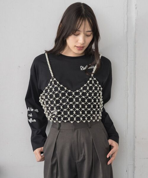 casita(RETRO GIRL)(カシータ)の「ビーズビスチェ(キャミソール・レディース・オフホワイト/シルバー・ONE SIZE)」の17枚目の写真