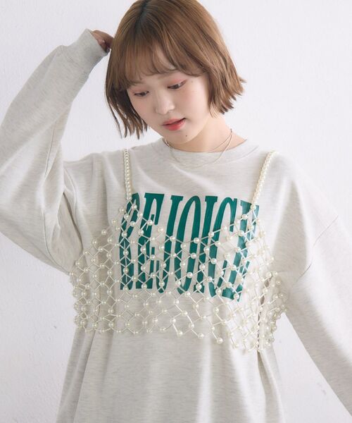 casita(RETRO GIRL)(カシータ)の「ビーズビスチェ(キャミソール・レディース・オフホワイト/シルバー・ONE SIZE)」の3枚目の写真