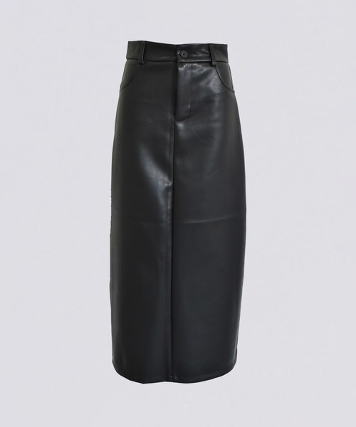 kiehtova(キエトヴァ)の「【kiehtova】LEATHER CUT TIGHT SKIRT/レザーカットタイトスカート KTWR26 ※(スカート・レディース・ブラック・L/M)」の1枚目の写真